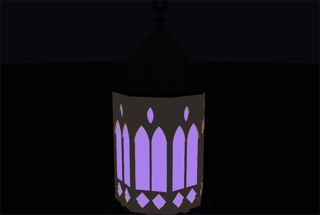 Gothic lantern with a purple glow sleeve