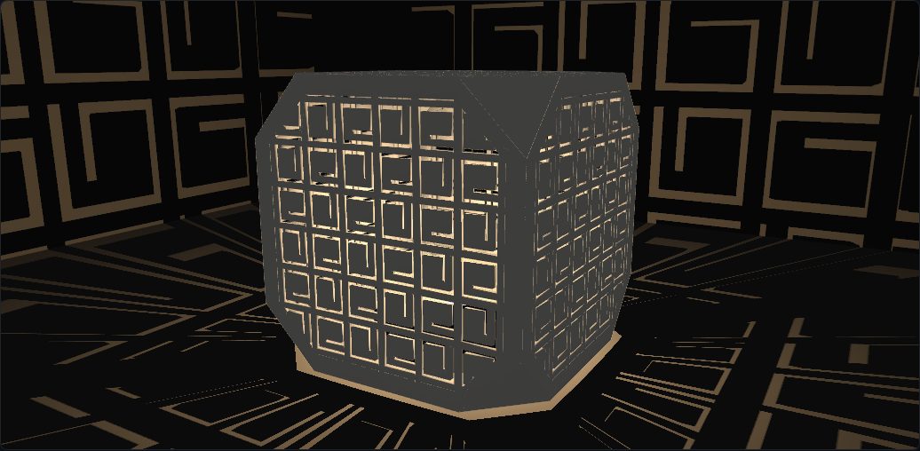 Greek key panel lamp